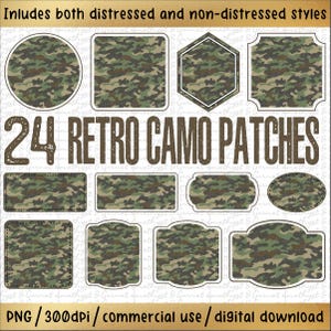 24 Camo Patch bundle PNG, Camouflage Duck Hunting PNG, Camo Hunting Sublimation, Camouflage, Old School Camo Hunting png Digital Download 1a