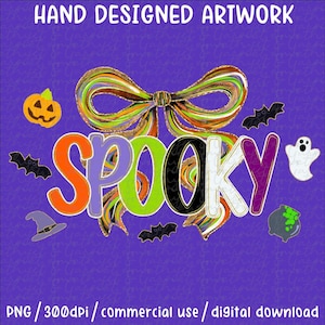 Halloween Season PNG, Spooky Coquette PNG, Ghost PNG, Halloween Png, Fall Png, Preppy Png, Trendy Png, Halloween Bow Png, Brushstroke