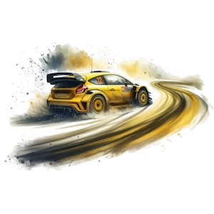 12 YELLOW Rally Cars Png Bundle,high Quality Png,rally Car Transparent ...