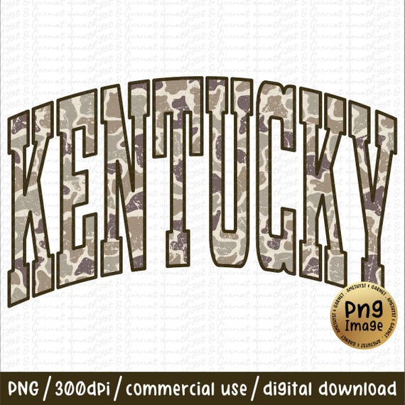 Kentucky Retro camo Western PNG Retro Camo Country Distressed Varsity Cowboy Quote, Camouflage Sublimation Design For Shirt Cup Mug