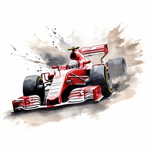 8 Racing aquarel auto's, vintage schattige auto's aquarel, raceauto cliparts, digitale PNG-bestanden, aquarel auto's, Instant download