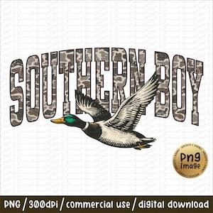 Southern Boy duck png Southern and camo png Sublimation boys hunting png Camo duck hunting image print file for Moms boys 2