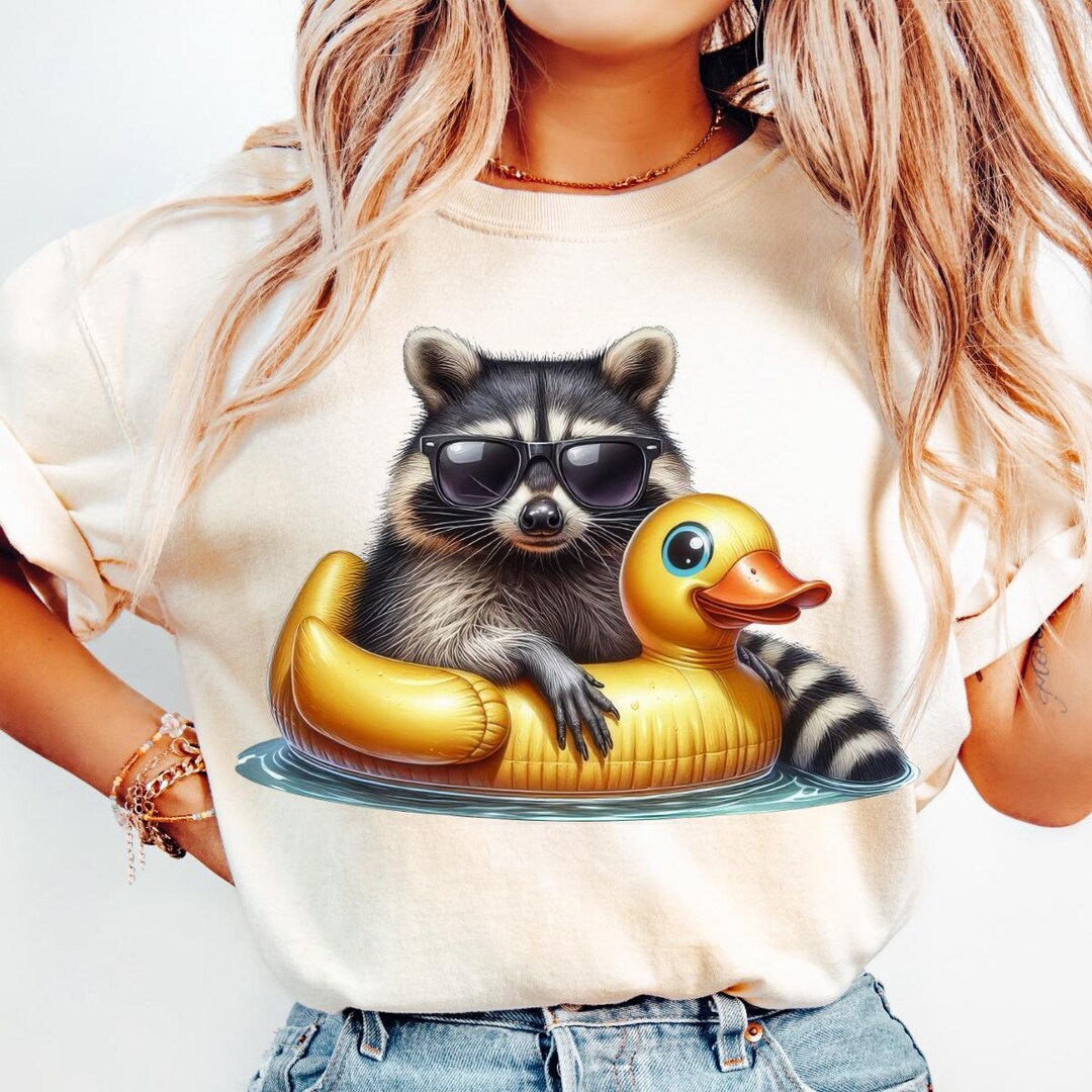 Funny Western Raccoon Png, Duck Raccoon Png, Vintage Style Western ...