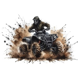 Clipart quad, images de quad, 11 images clipart aquarelle, fichiers JPG imprimables, téléchargement immédiat, usage commercial, créations en papier, moto VTT