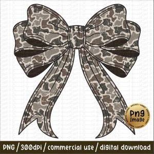 Camo Coquette Bow png, Bow png, Camo Bow Sublimation, Duck Hunting png, Coquette png, Girly png, Camouflage Bow png, Digital Download 5