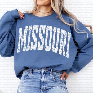 Missouri retro typography distressed School Spirit PNG, State School Mascot, Go Team, Preppy Mascot Png, Trending Png Jackets varsity DTG DT