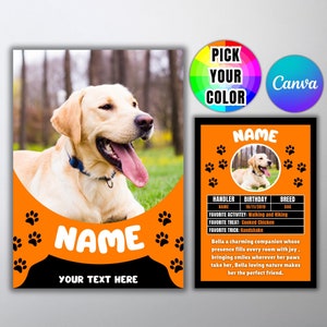Bearbeitbare benutzerdefinierte Hundehandelskarten-Vorlage, Tierhandelskarte Canva-Vorlage, DIY-Karte, Hundehandelskarte, Hundeliebhabergeschenk, digitaler Download