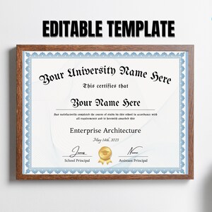 Classic University Diploma template, college diploma design, editable high school diploma, GED, Graduation Certificate, Canva template