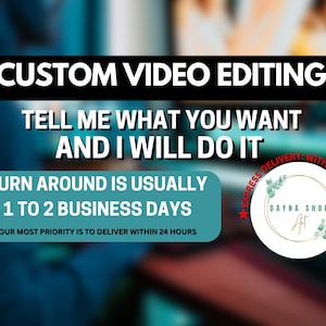 Custom Video Edit Service, Video Editing YouTube, Video Editor Short, Personalized Video Editing, Edit Reel, mp4 Editing, Edit TikTok, Video