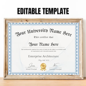College & University Diploma, Printable Customized University Diploma ReplicaTemplate, Editable Graduation Certificate Download File