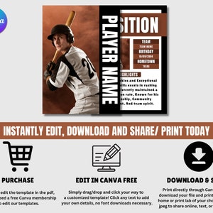 Baseball Trading Cards Template Customizable DIY Sports Card