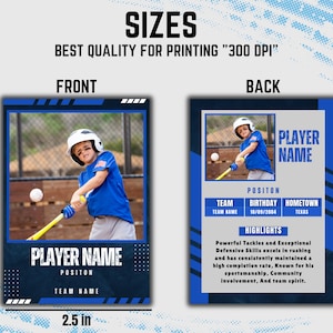 Baseball Trading Cards Template, Customizable DIY Sports Card ...