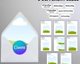 Customizable Photo Envelope Liner Template, DIY Printable (PDF File)