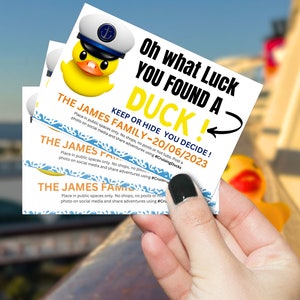 Editable You found a Duck Cruising Ducks Tag template Cruise ship rubber ducks Game Printable Tag Duck Favor #cruisingducks INSTANT DOWNLOAD