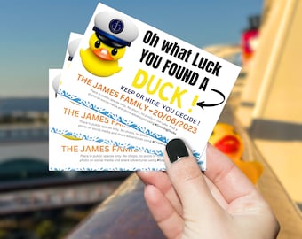Cruise Duck Tag Vorlage, bearbeitbares Gummientenspiel (Digitaler Download)