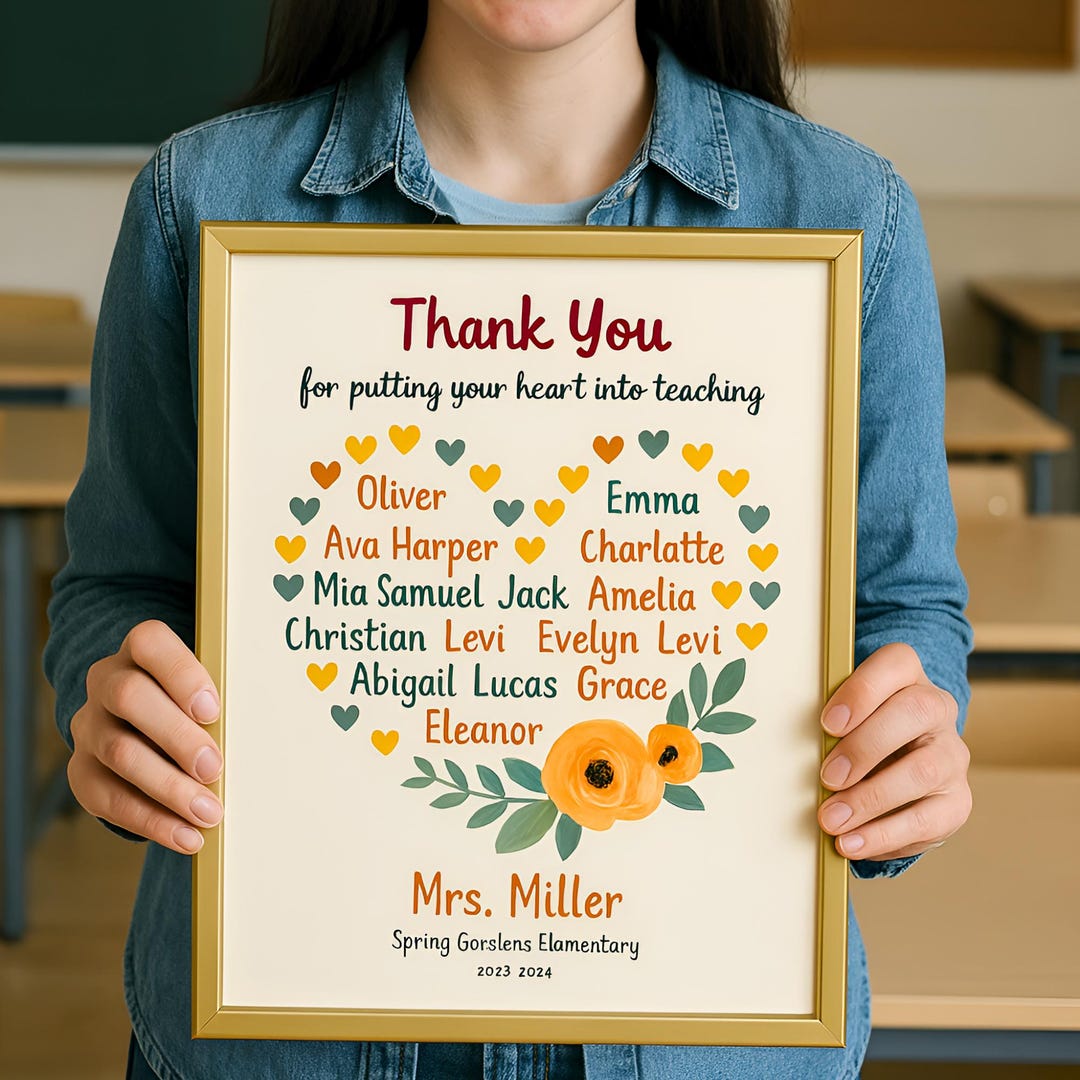 Teacher Appreciation Thank You Gift From Students Class, Personalized ...