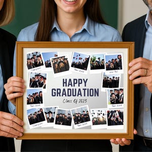 Custom Graduation photo collage 2025 Gift Printable senior Night grad Keepsake poster template Gift editable class 2025 school Sign pictures