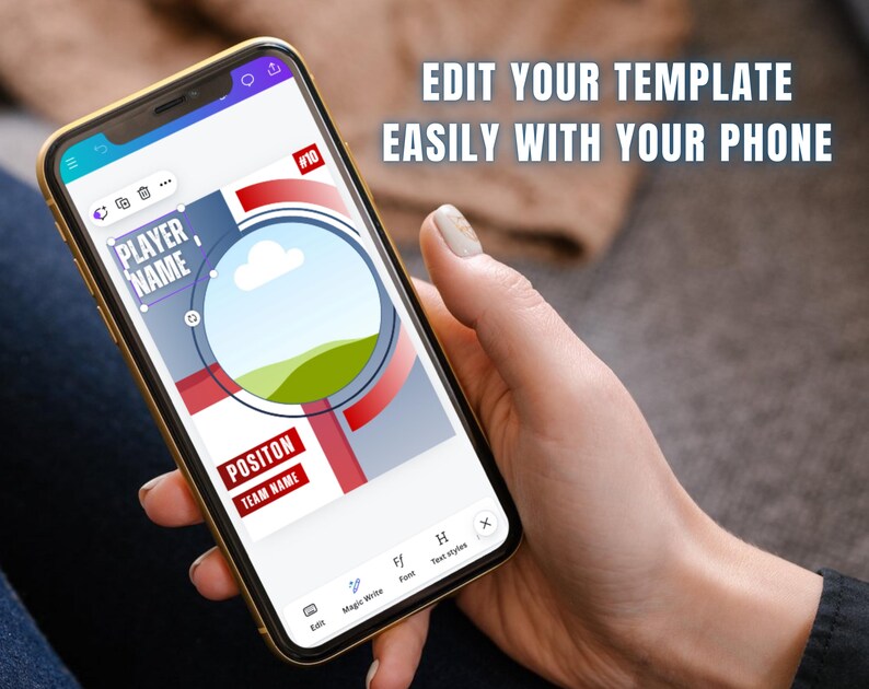 Ice Hockey Trading Card Template, Editable Player Card Canva Template