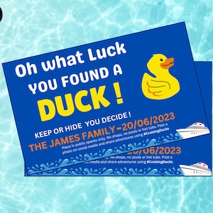 Etiqueta editável de patos de cruzeiro de pato Você encontrou um modelo de pato Presente para Cruiser Tags de pato de carnaval Etiquetas de jogo de pato de cruzeiro imprimíveis Navio de cruzeiro
