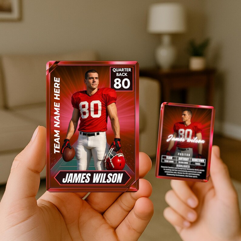 Custom Trading Card Template DIY Sport Cards Printable Customizable Player Card Canva Template ...