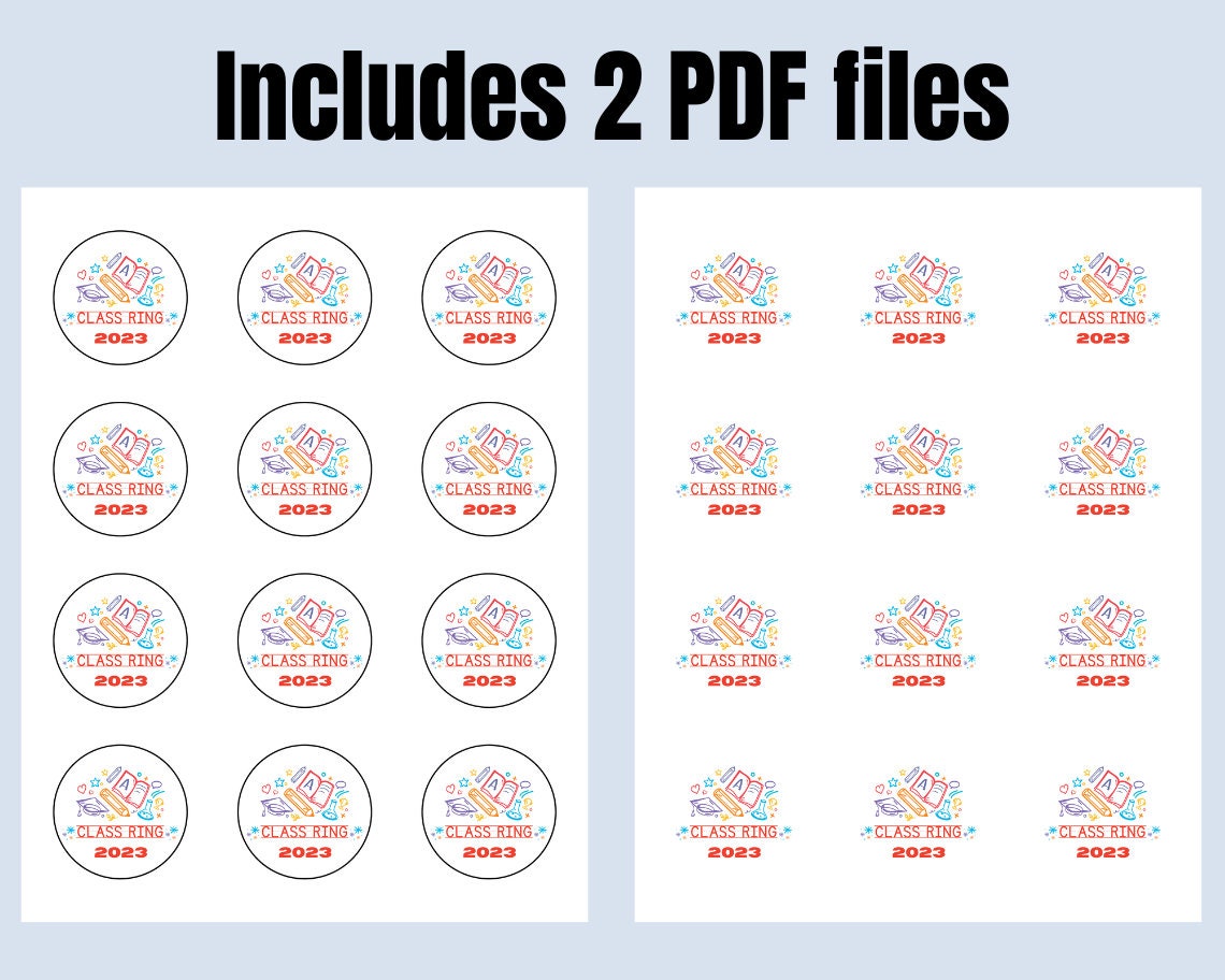 Printable Graduation Stickers, Preschool Tags Kindergarten Class Ring