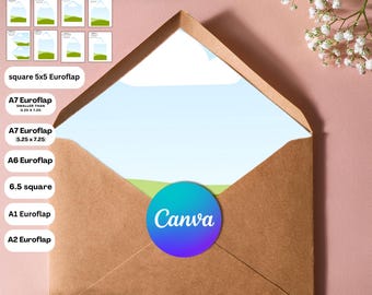 Custom Photo Envelope Liner Template Bundle, DIY Printable (Canva)