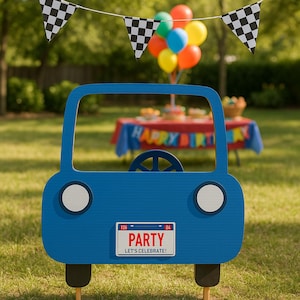 custom car booth frame Birthday party decoration Printable car photo booth design Personalized classic sport car booth boy birthday Gift