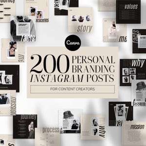 Personal Branding Instagram Posts | INSTANT DOWNLOAD | 200 Editable Canva Templates | Fashion and Style | Beige Luxe Editorial | IGLC04-BLC