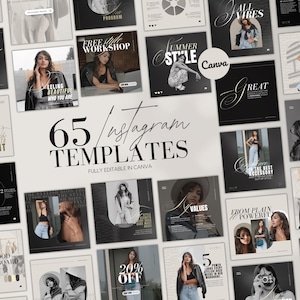 65 Instagram Post Templates for a Stylish Boss Babe | INSTANT DOWNLOAD | Edit in Canva | Luxury  Fashion | Black, Gold & Beige | IGTSB02-BBG