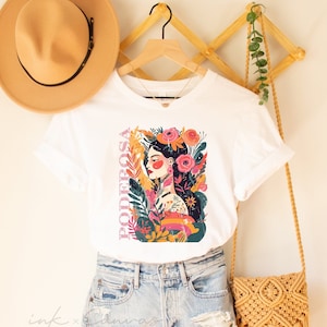 Chemise Latina Poderosa Chemise effet vieilli pour femme T-shirt Latina Pride Vêtements d&#39;été femme T-shirt latina mignon Chemise du mois du patrimoine hispanique