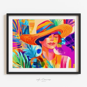 Latina Art Print Maximalist Wall Art Retro Latino Artwork Vibrant Eclectic Poster Ethnic Women Art Abstract Unframed Poster Printable Decor