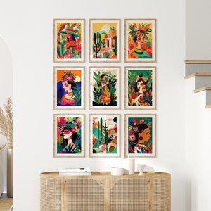 Maximal Decor Latina Art Set of 10 Digital Prints Maximalist Wall Art Latino Home Decor Latinx Art Print Latin American Poster Eclectic Art
