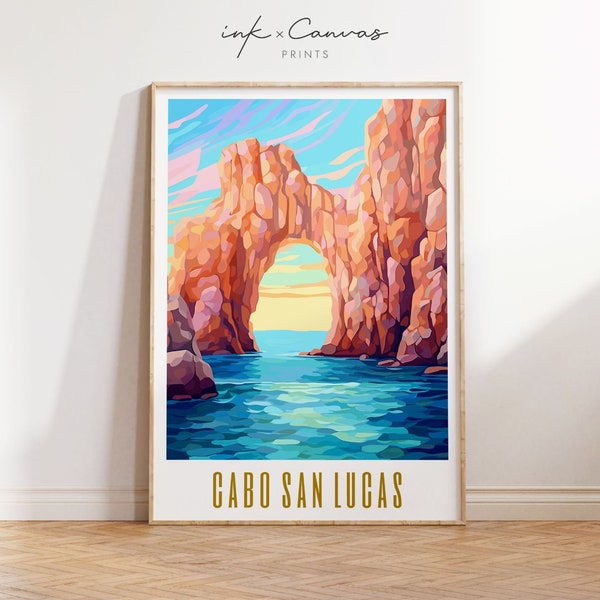 Cabo San Lucas Reise Poster Cabo Mexiko Druck Maximale Dekor Mid Century Moderne Wandkunst Lebendige Kunstwerk Eklektische Wandkunst Digital Download