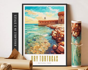 Dry Tortugas National Park Poster Dry Tortugas Print US National Parks Prints Vibrant Colorful Wall Art Unframed Poster Travel Art Printable