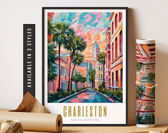 Charleston SC Print Charleston Travel Poster Charleston South Carolina Art Charleston City Print Unframed Poster Travel Art Printable Decor