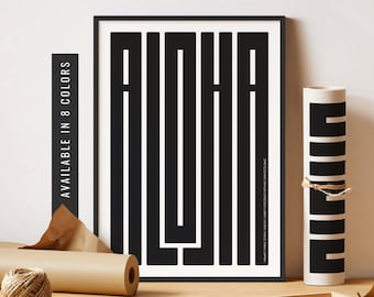 Aloha Wall Art Hawaii Artwork Aloha Typography Print Aloha Hawaii Decor Aloha Vibes Art Print Beach Home Decor Unframed Poster Printable Art