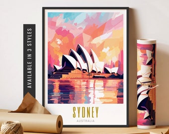 Sydney Opera House Poster Sydney Australia Print Sydney Artwork Australian Wall Art Destination Prints Unframed Poster Travel Art Printable