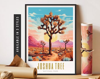 Joshua Tree Print US National Park Poster Joshua Tree Art Desert Print Landscape Nature Wall Art Travel Art Printable Poster Unframed Print