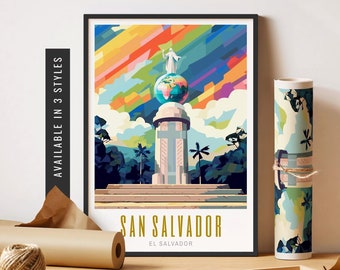 San Salvador Poster El Salvador Art Print Salvadoran Art Retro San Salvador Art Central American Art Unframed Poster Travel Art Printable