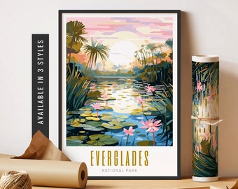 Everglades National Park Poster Everglades National Park Print Everglades Art Vibrant Colorful Wall Art Unframed Poster Travel Art Printable