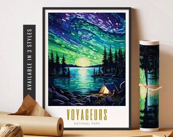 Voyageurs National Park Print Voyageurs National Park Poster Travel Wall Art Vibrant Colorful Wall Art Unframed Poster Travel Art Printable