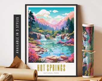 Hot Springs National Park Poster Hot Springs Arkansas Print Nature Wall Art Vibrant Colorful Wall Art Unframed Poster Travel Art Printable