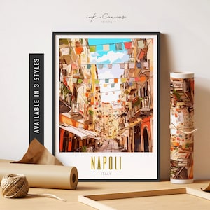 Napoli Travel Poster Naples Italy Poster Napoli Wall Art Naples Print Retro Naples Travel Print Italy Unframed Poster Travel Art Printable