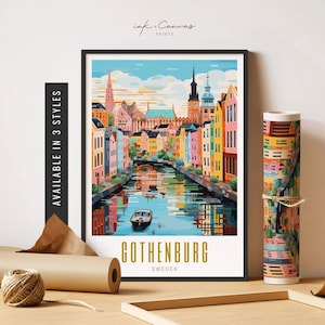 Gothenburg Sweden Print Gothenburg Poster Retro City Wall Art Gothenburg Travel Poster Sweden Art Print Unframed Poster Travel Art Printable