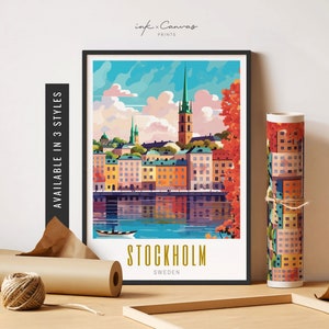 Stockholm Poster Sweden Wall Art Swedish Art Print Stockholm Sweden Poster Destination Prints Unframed Poster Stockholm Travel Art Printable