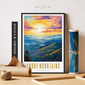 Great Smoky Mountains Wall Art US National Park Poster Great Smoky Mountains Poster Art Great Smoky Mountains Print Unframed Poster Digital