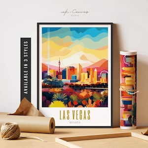 Las Vegas Print Las Vegas Strip Wall Art Nevada Desert Decor Las Vegas Travel Poster Las Vegas Skyline Unframed Poster Travel Art Printable