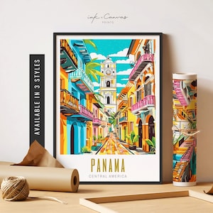Panamá Arte Impresión Centroamérica Arte Ciudad Vieja Panamá Cartel de Viaje Ciudad de Panamá Arte Destino Impresiones Cartel Sin Marco Arte de Viaje Imprimible