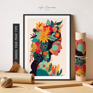 Latina Art Print Maximalist Wall Art Latino Artwork Latinx Art Latina Wall Art Eclectic Poster Naive Art Unframed Poster Printable Wall Art