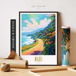 Maui Art Print Lahaina Strong Maui Print Road to Hana Maui Travel Poster Maui Strong Maui Hawaii Print Unframed Poster Travel Art Printable